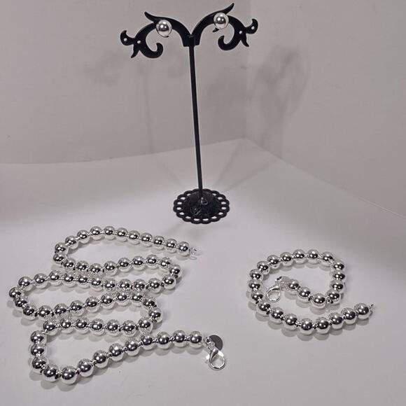 S925 Silver Necklace Bracelet Earrings Jewelry Set Christmas Birthday Gift New!! - Picture 6 of 7